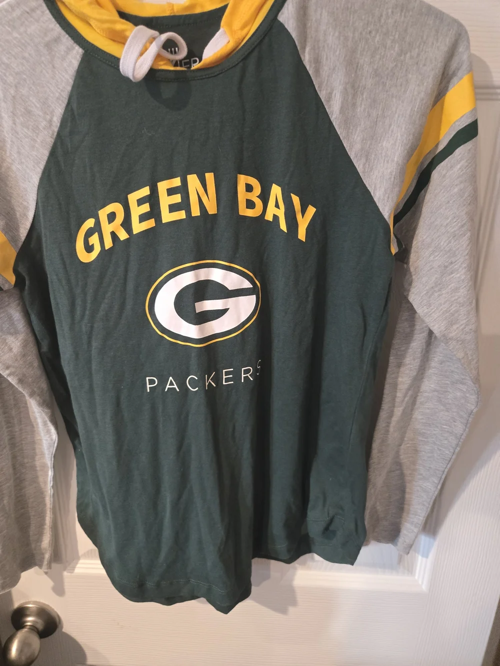 Boys' Hooded Long-Sleeve Tee - Green & Gray Large